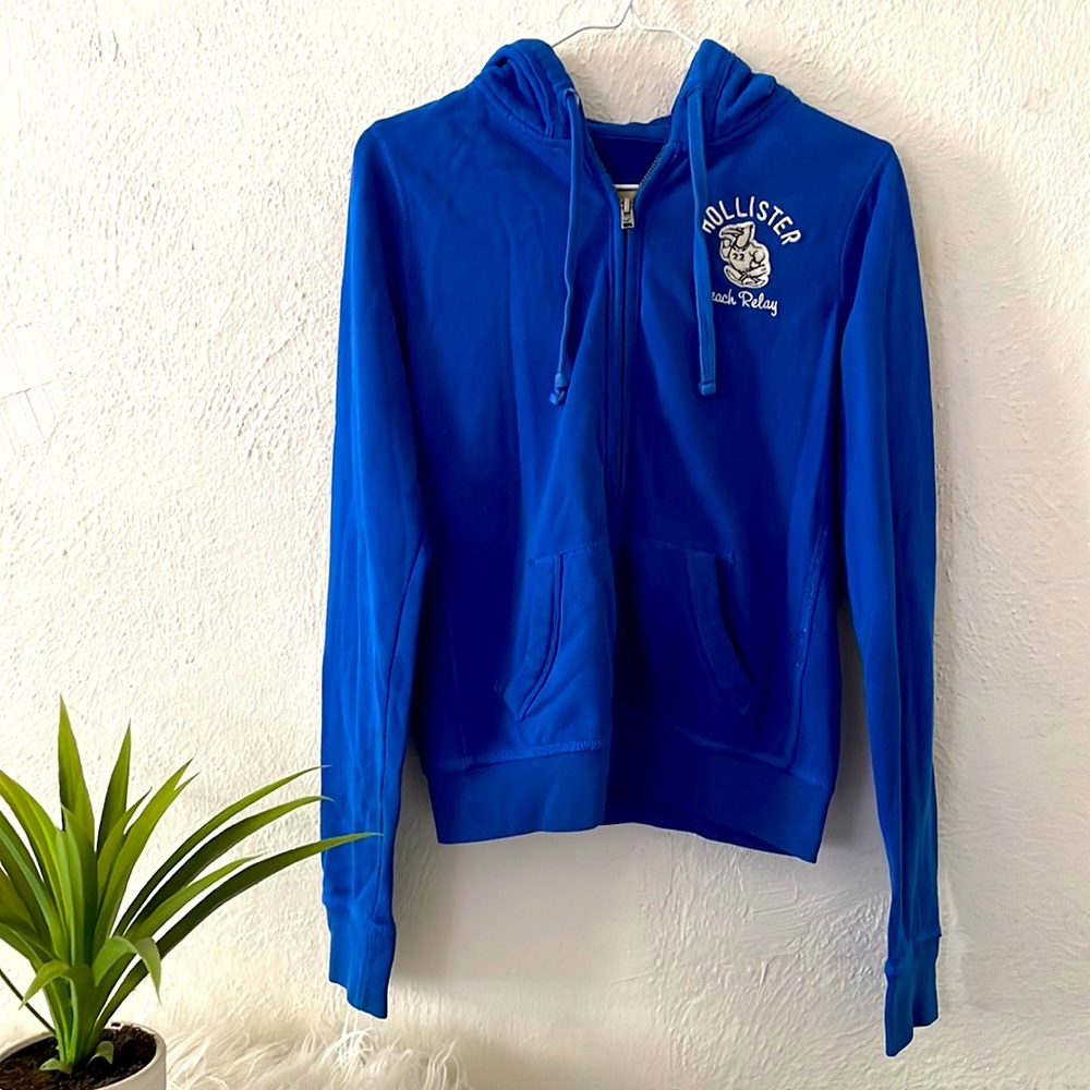 Hollister Zip Up Blue Hoodie Beach Relay Size Médium / M 🌴💙